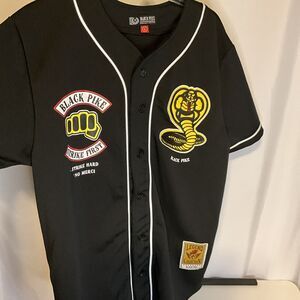 Black Pike Button Up Shirt Jersey Strike First Strike Hard No Mercy Black Large